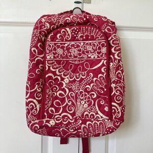 Vera Bradley Pink Quilted Backpack Twirly Birds Organizer Laptop Bag